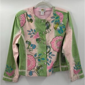 Vintage NWT Sandy Starkman Jacket Women Large Sequin Bead Satin Knit Silk Blend